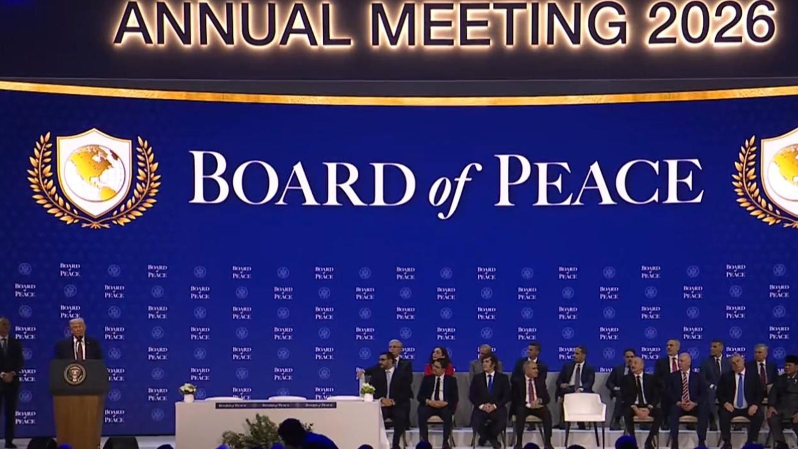 Captura de imagen de la presentación de la junta de paz de Trump