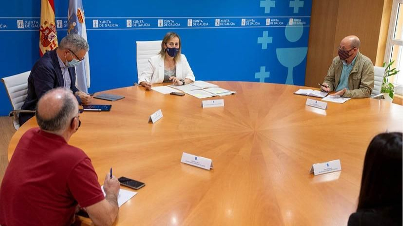 La conselleira Ethel Vázquez, en la reunión ayer.