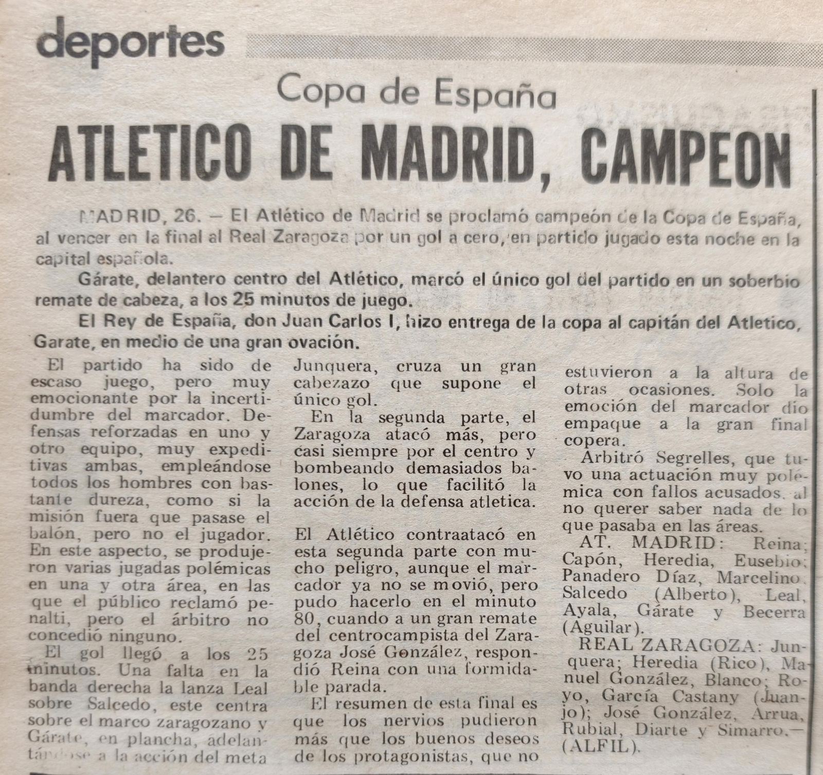 Noticias escaneadas del periódico La Región de 1976.