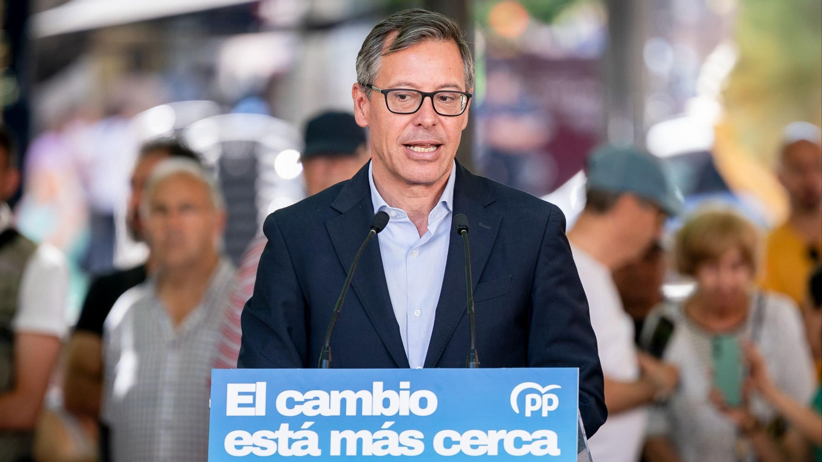 El Secretario General del PP de Madrid, Alfonso Serrano, durante un encuentro del PP, a 28 de mayo de 2026, en Leganés, Madrid