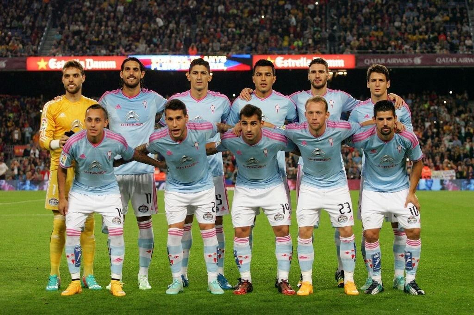 Formación con la que el Celta jugó hace dos jornadas contra el Barcelona en el Camp Nou.
