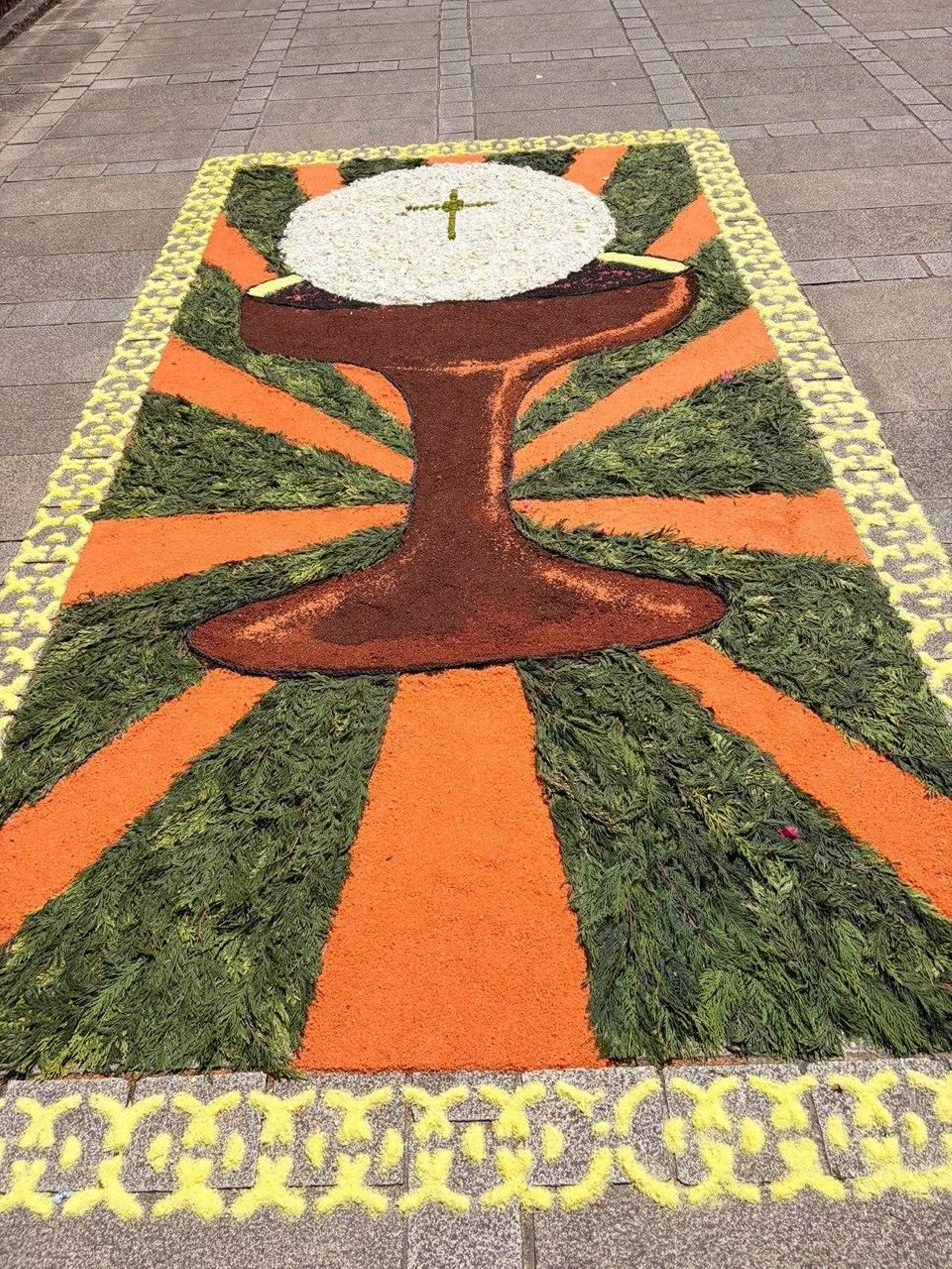Alfombras florales y procesión del Corpus en Bouzas.
