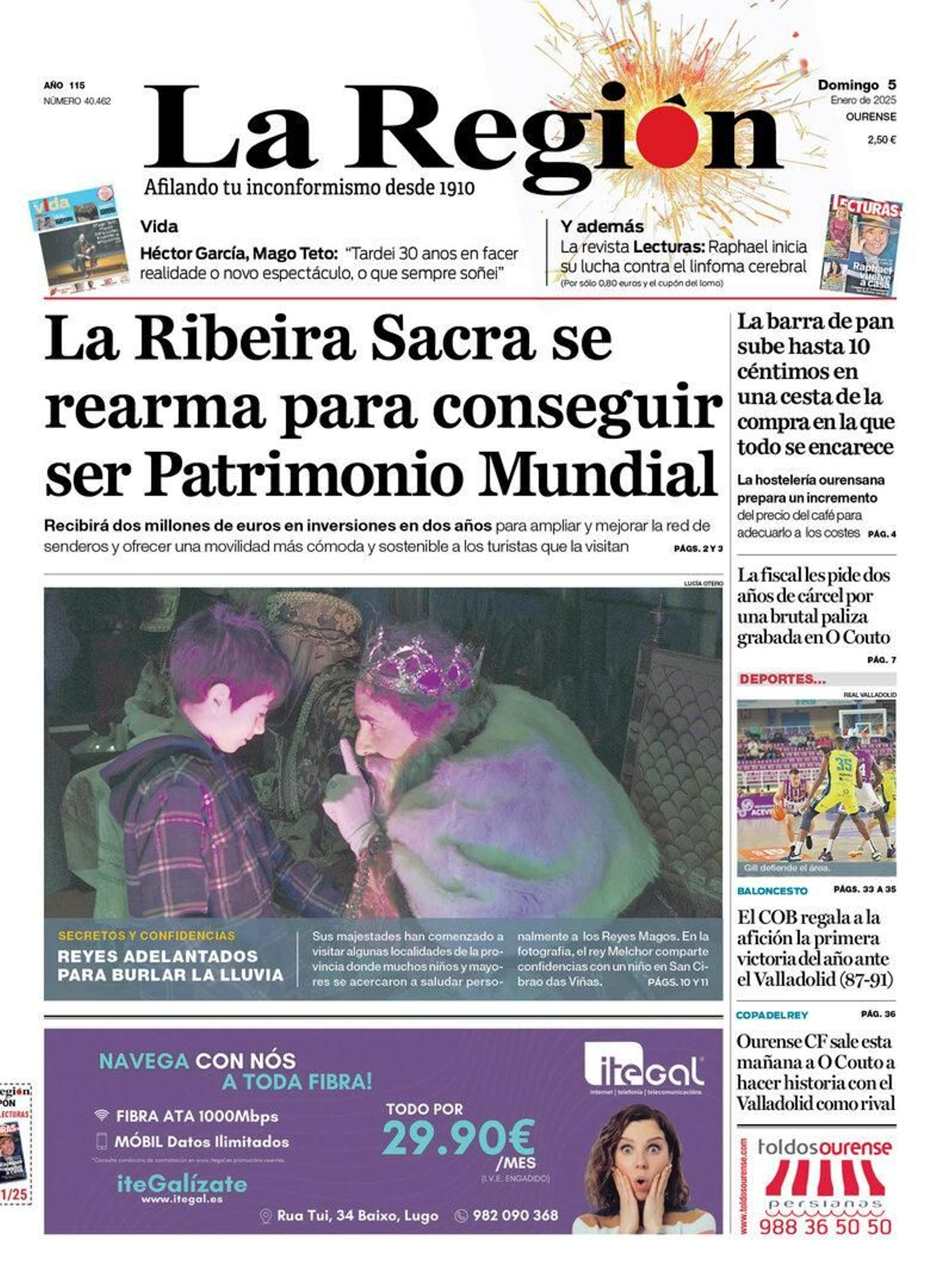 Portada de La Región.