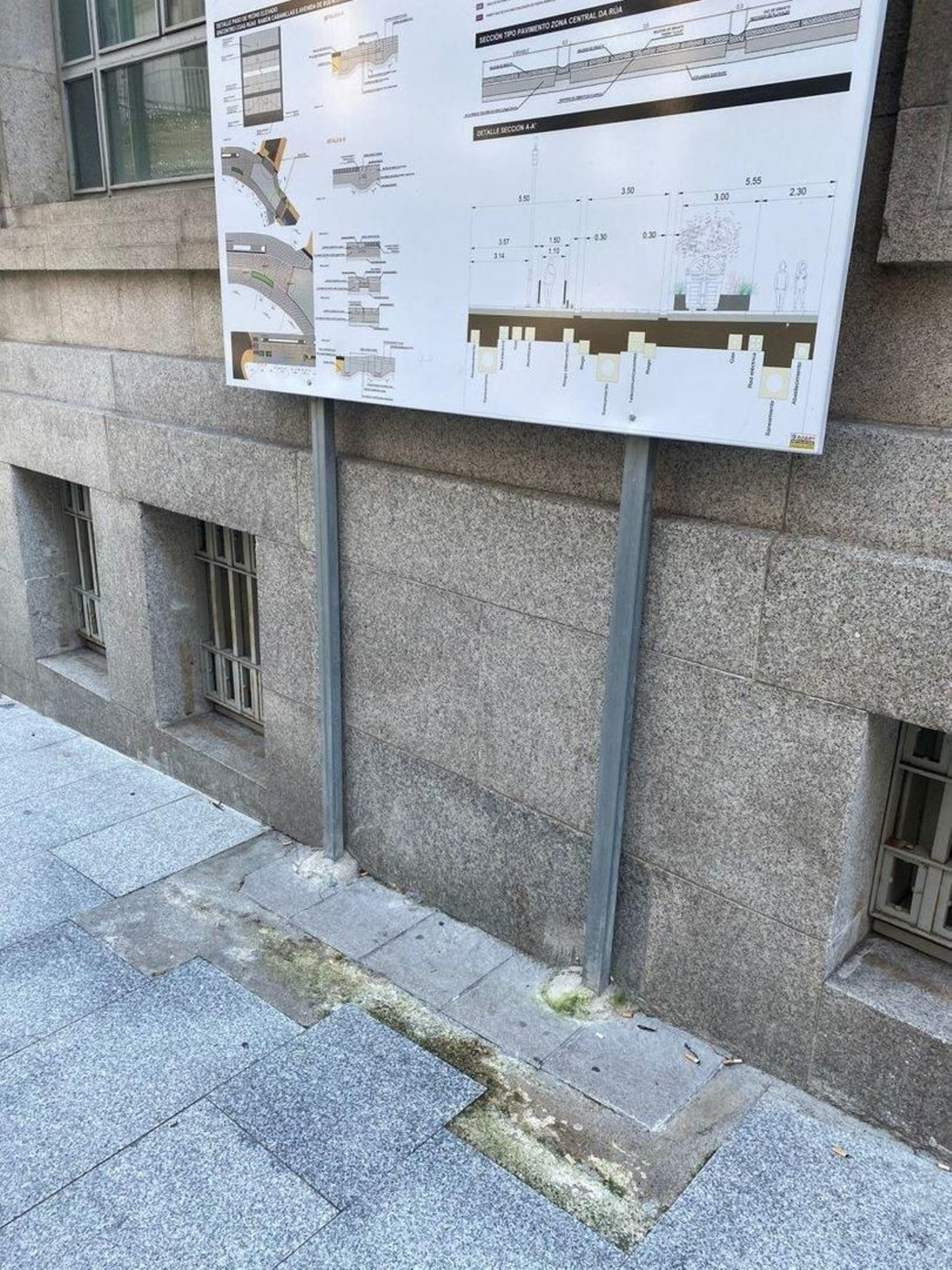 El cartel en la calle Concordia.