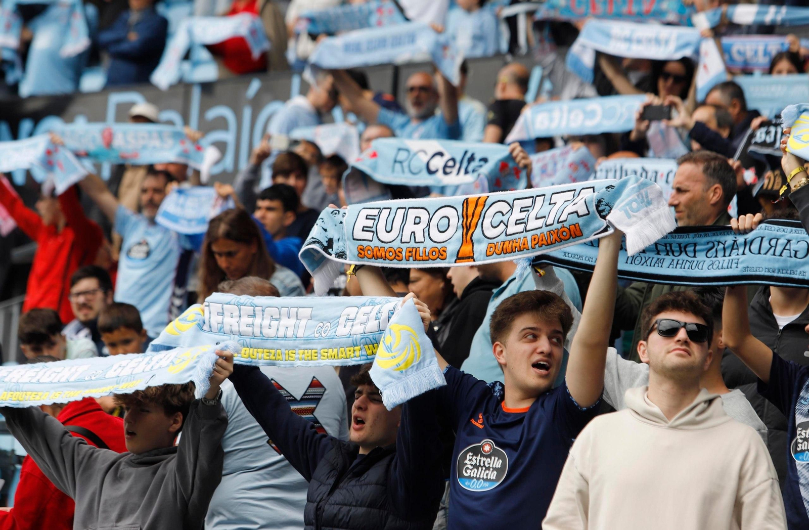 Aficionados del Celta en Balaídos.