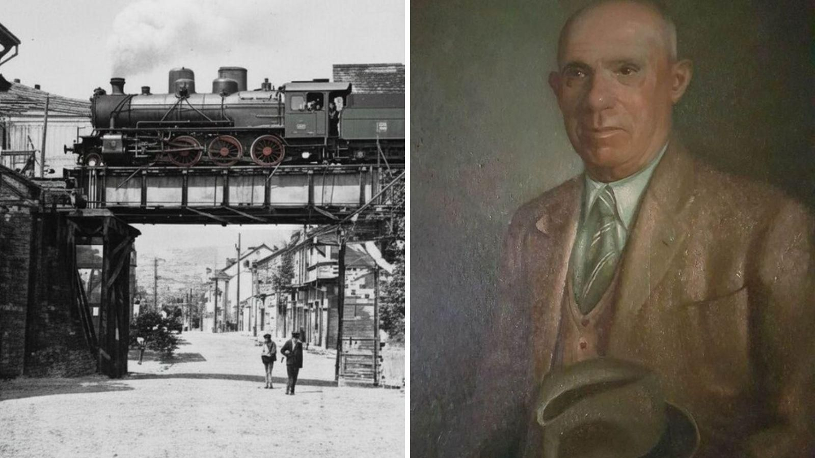 1943 la vía del tren cruzaba la Avenida das Caldas / Secundino Couto Solla, único regidor del que he conseguido foto.