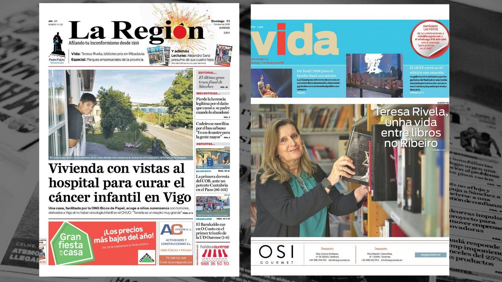 La portada de La Región de este domingo, 11 de octubre