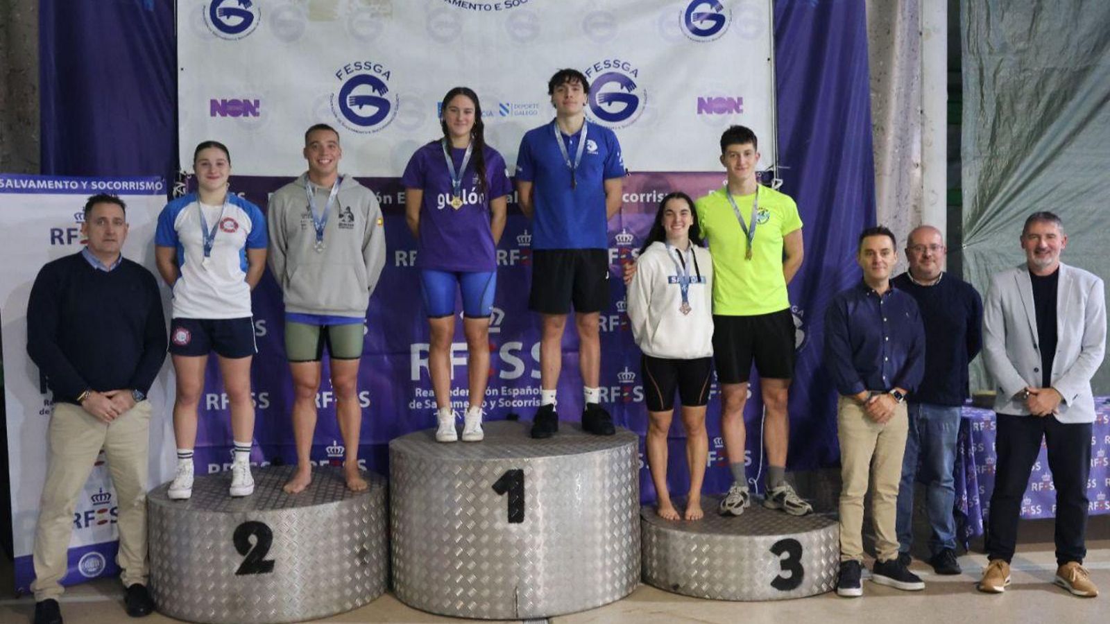 Uno de los podios del Campeonato de España Open de Invierno donde hubo presencia del Salvour.