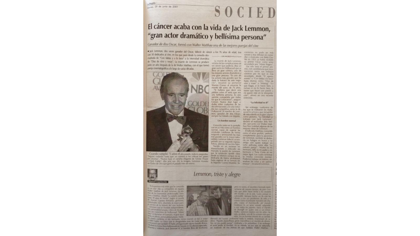Noticias escaneadas del periódico La Región del 2001.