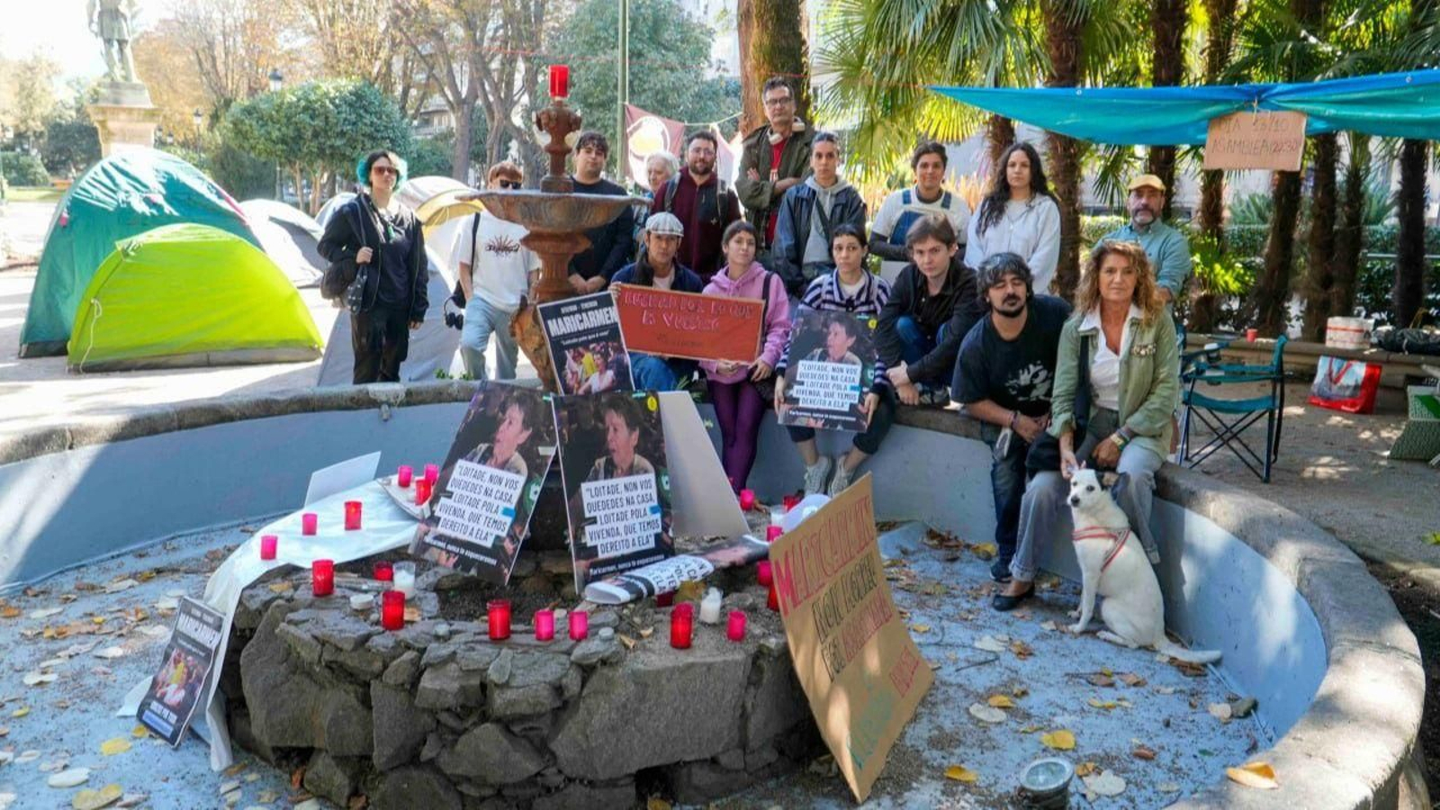 Acampada por la vivienda en Vigo.