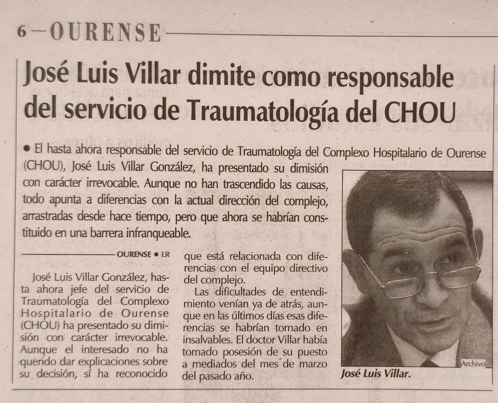 6 de octubre de 2001.