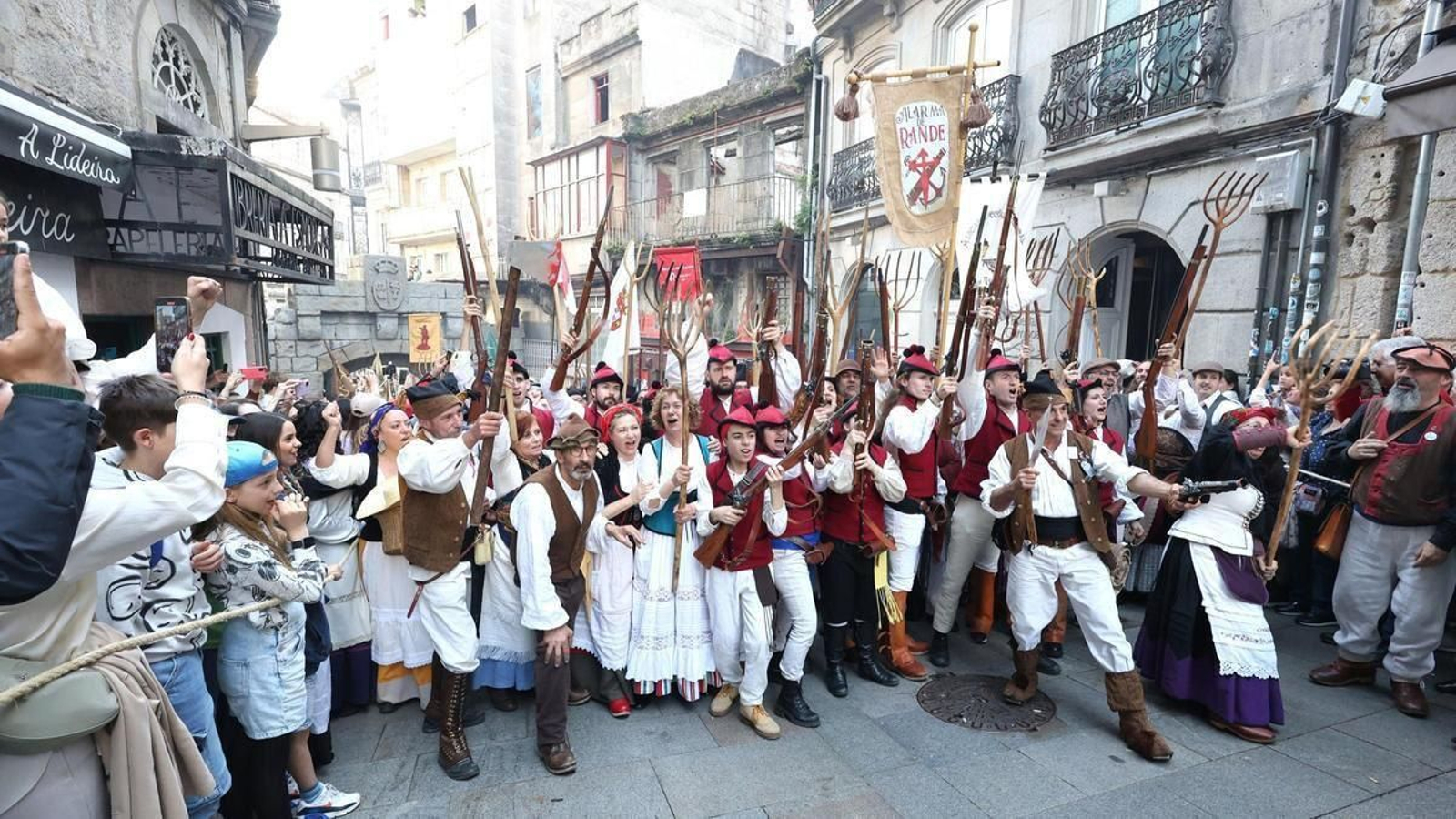 Típica escena de la Reconquista de Vigo.