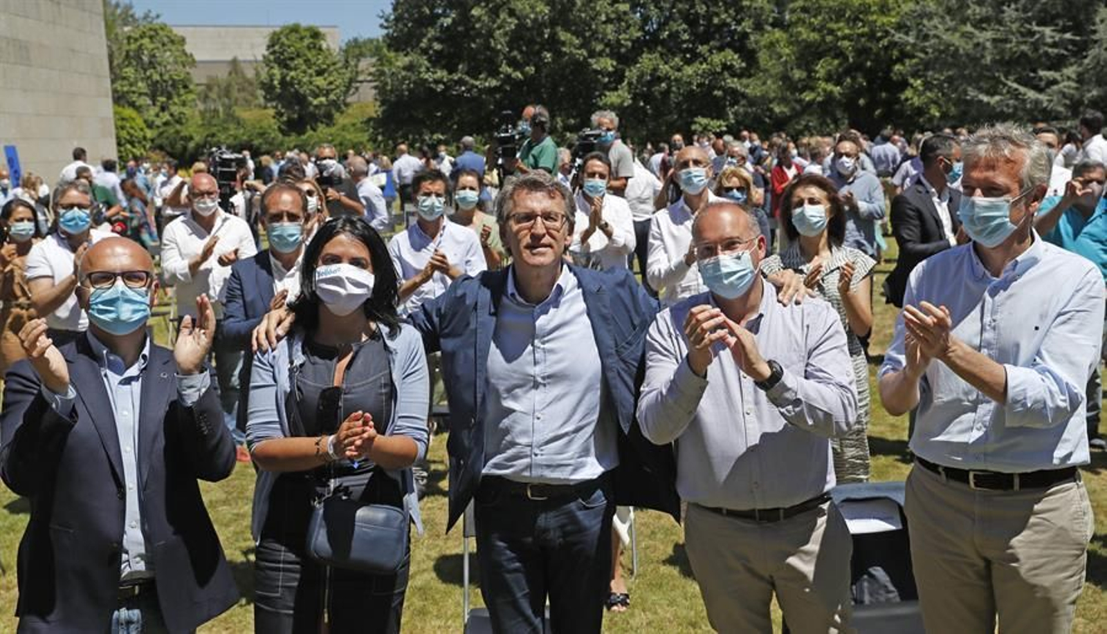 Feijóo comparece tras el triunfo electoral. //EFE