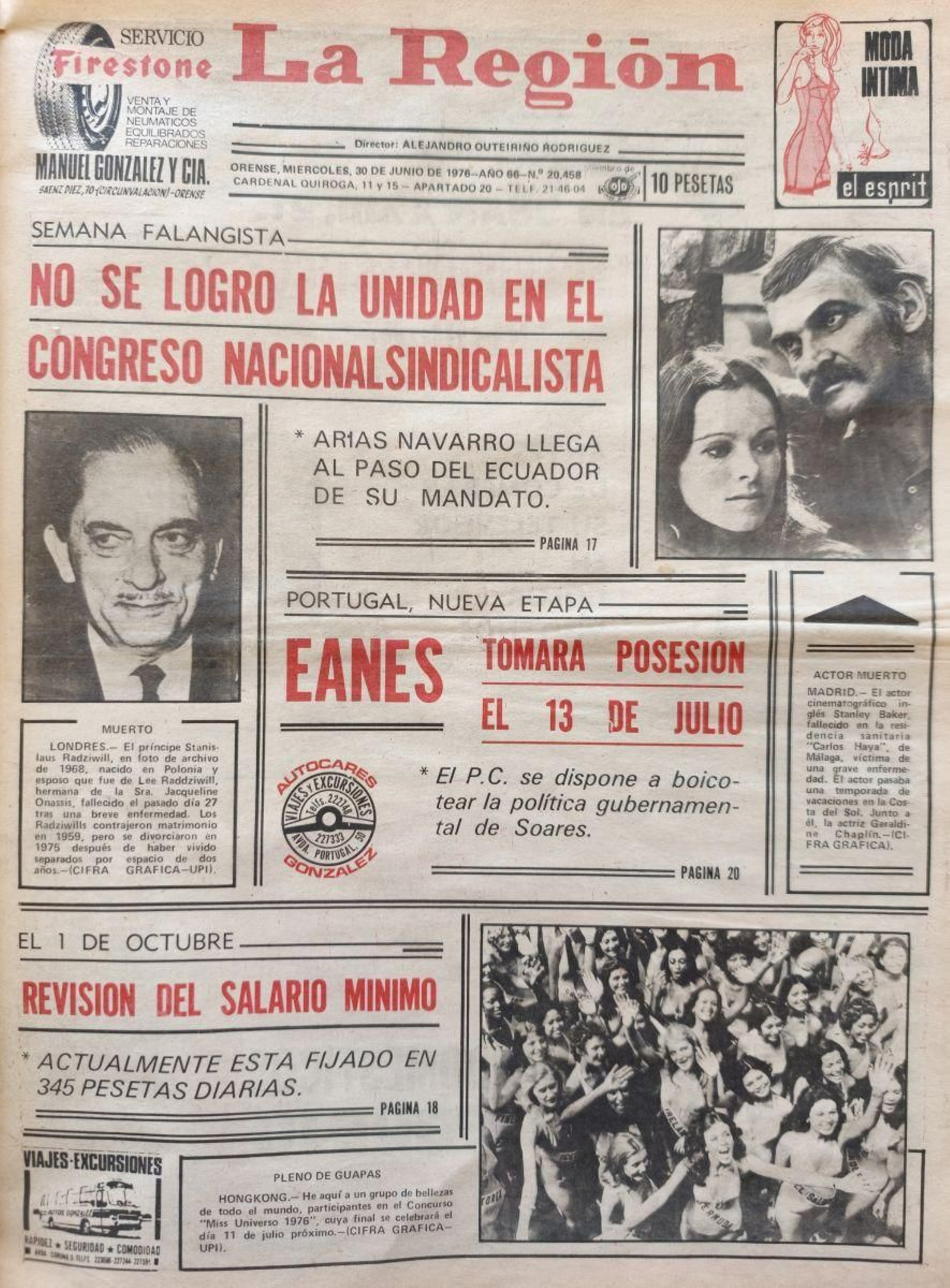 Primera página de 1976.
