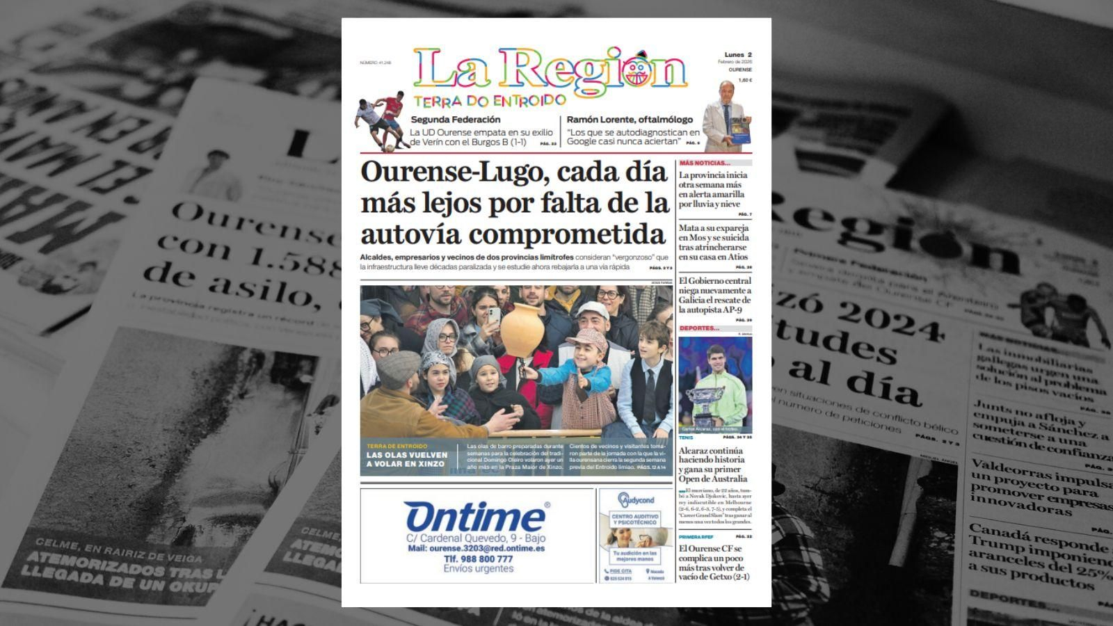 Los titulares de La Región de este lunes, 2 de febrero
