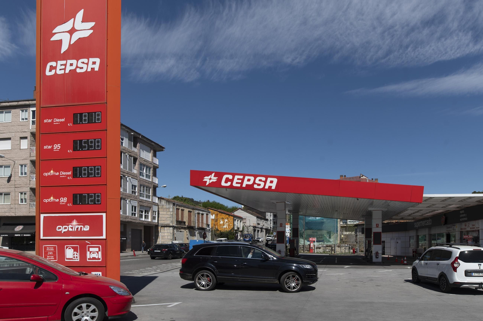 Estación de servicio de Cepsa en la ciudad, con el diésel por encima de los 1,8 euros.