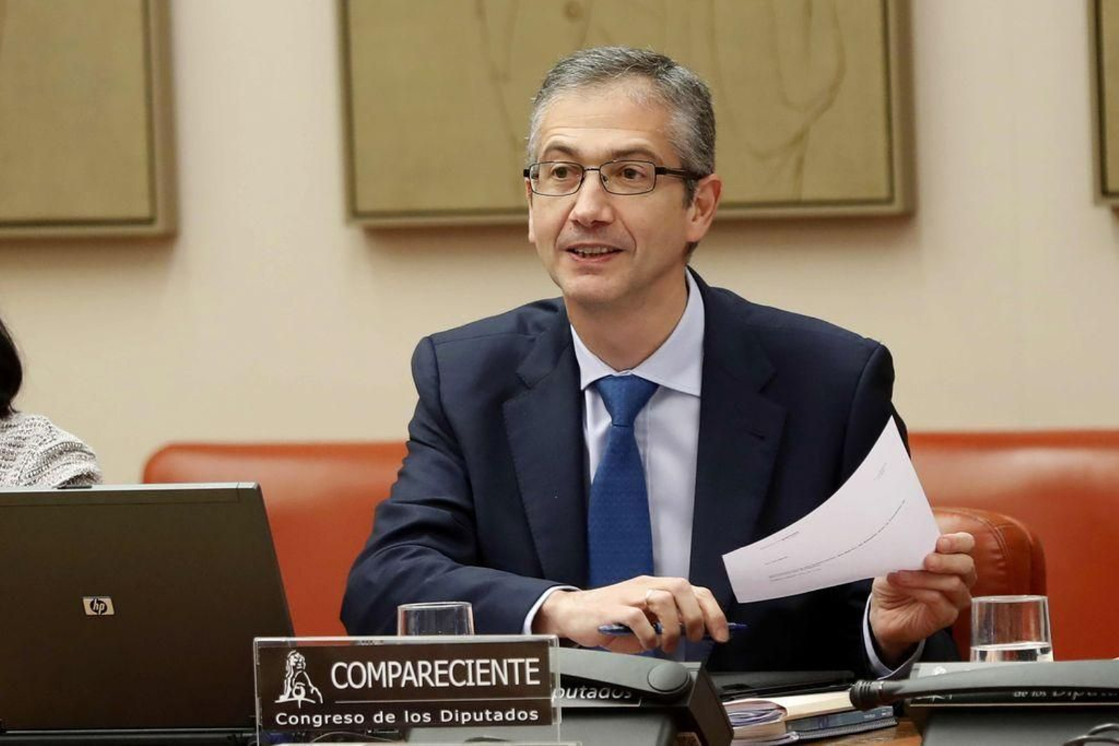 Pablo Hernández de Cos, gobernador del Banco de España, en una comparecencia.