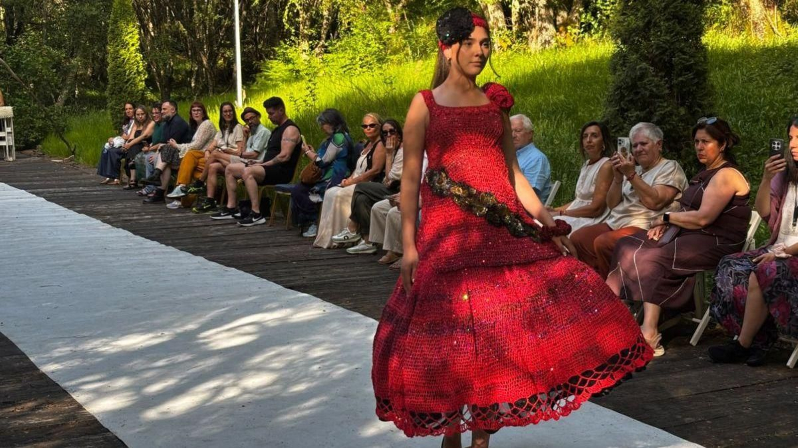 Una de las piezas de la colección de Fran Vilanova durante el desfile lanar.