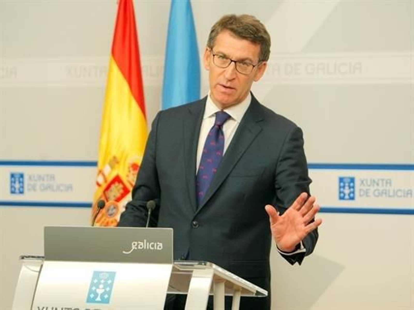 Núñez Feijóo, en la rueda de prensa posterior a la reunión del Consello de la Xunta.