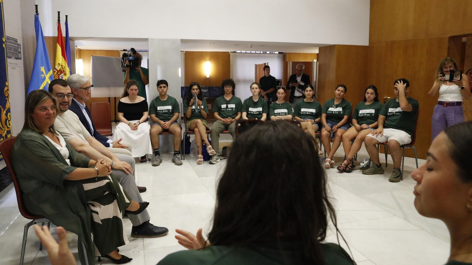 El presidente del Principado, junto a los participantes en el Campus Orígenes