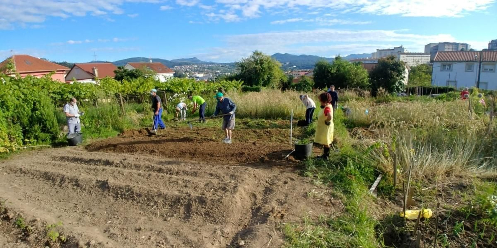 La huerta de Fontáns, en Lavadores, está en plena ebullición y recogiendo los frutos.