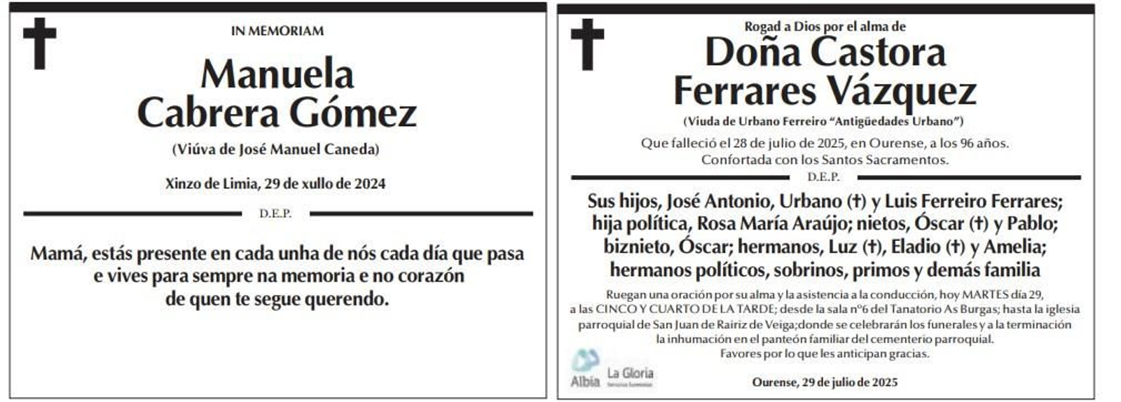 Las despedidas de hoy / La Región