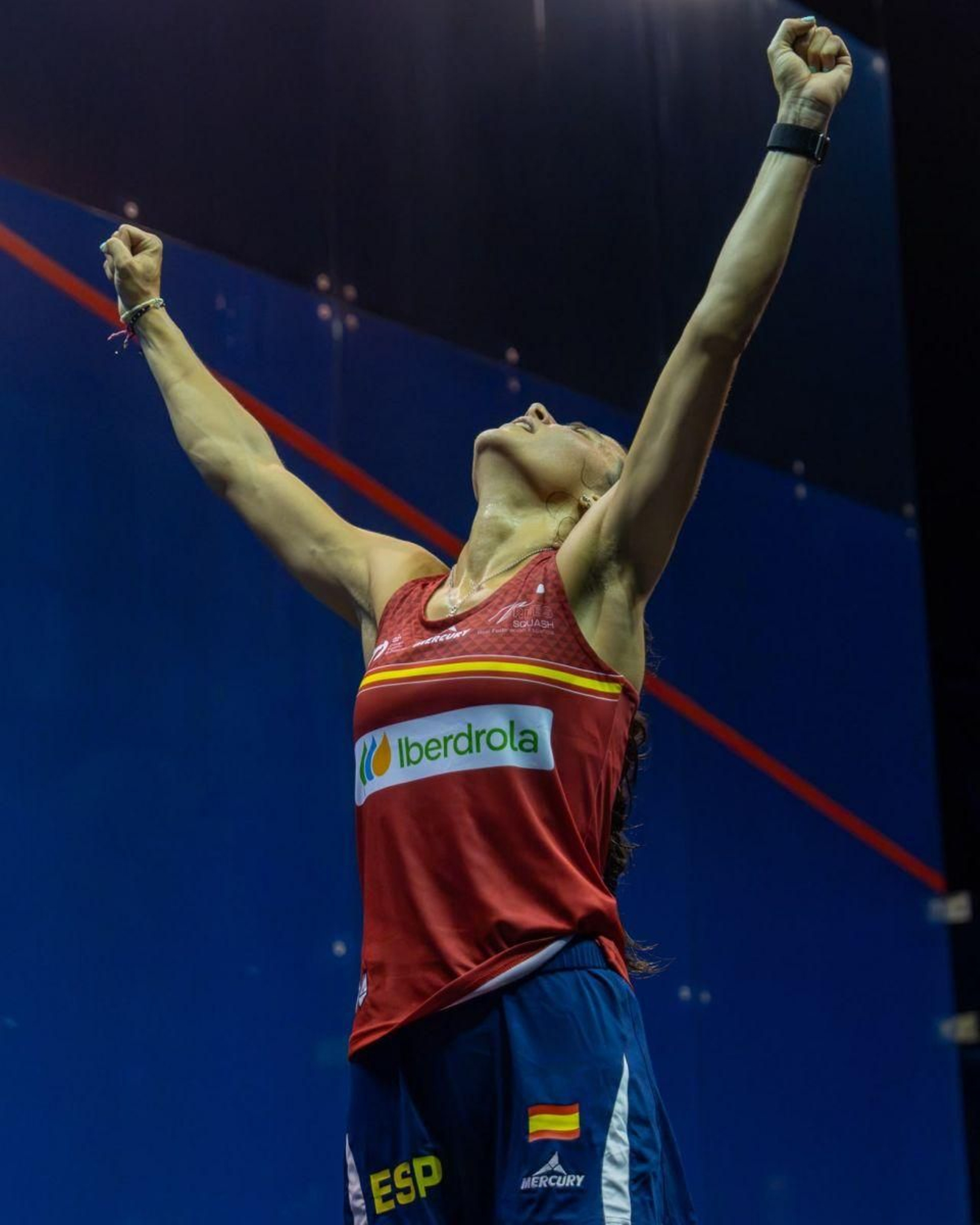 Marta Domínguez en la India, tras ganar el oro.