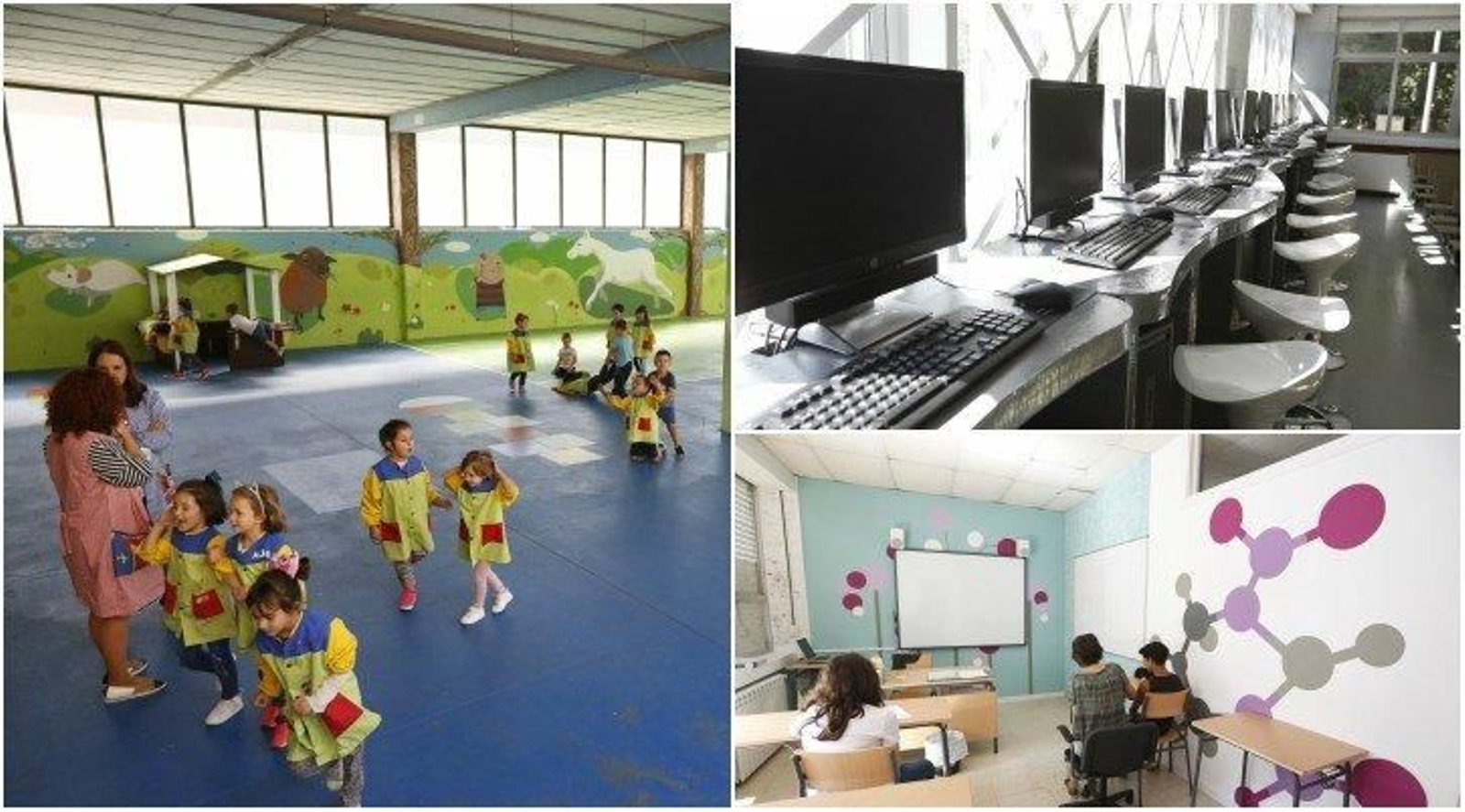 Algunos de los espacios del centro educativo.