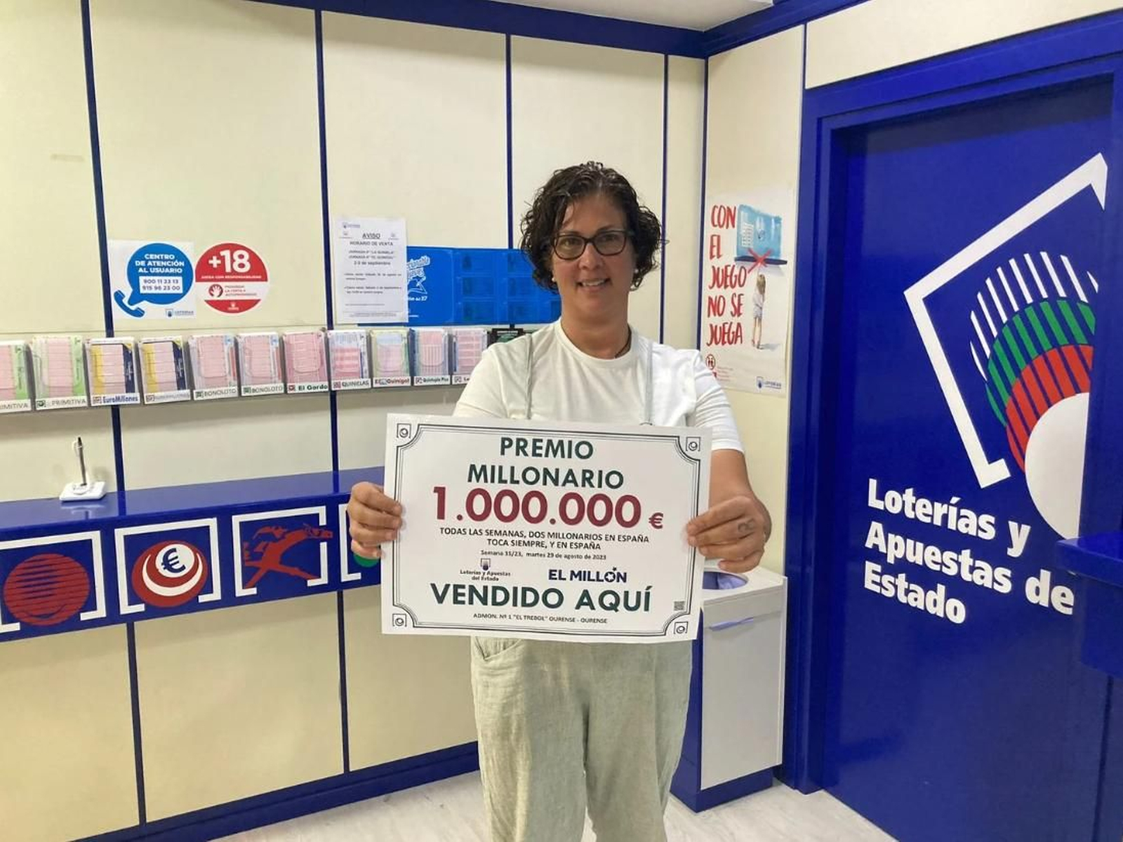 Administración en la que se vendió el boleto millonario, en las galerías Viacambre de Ourense.