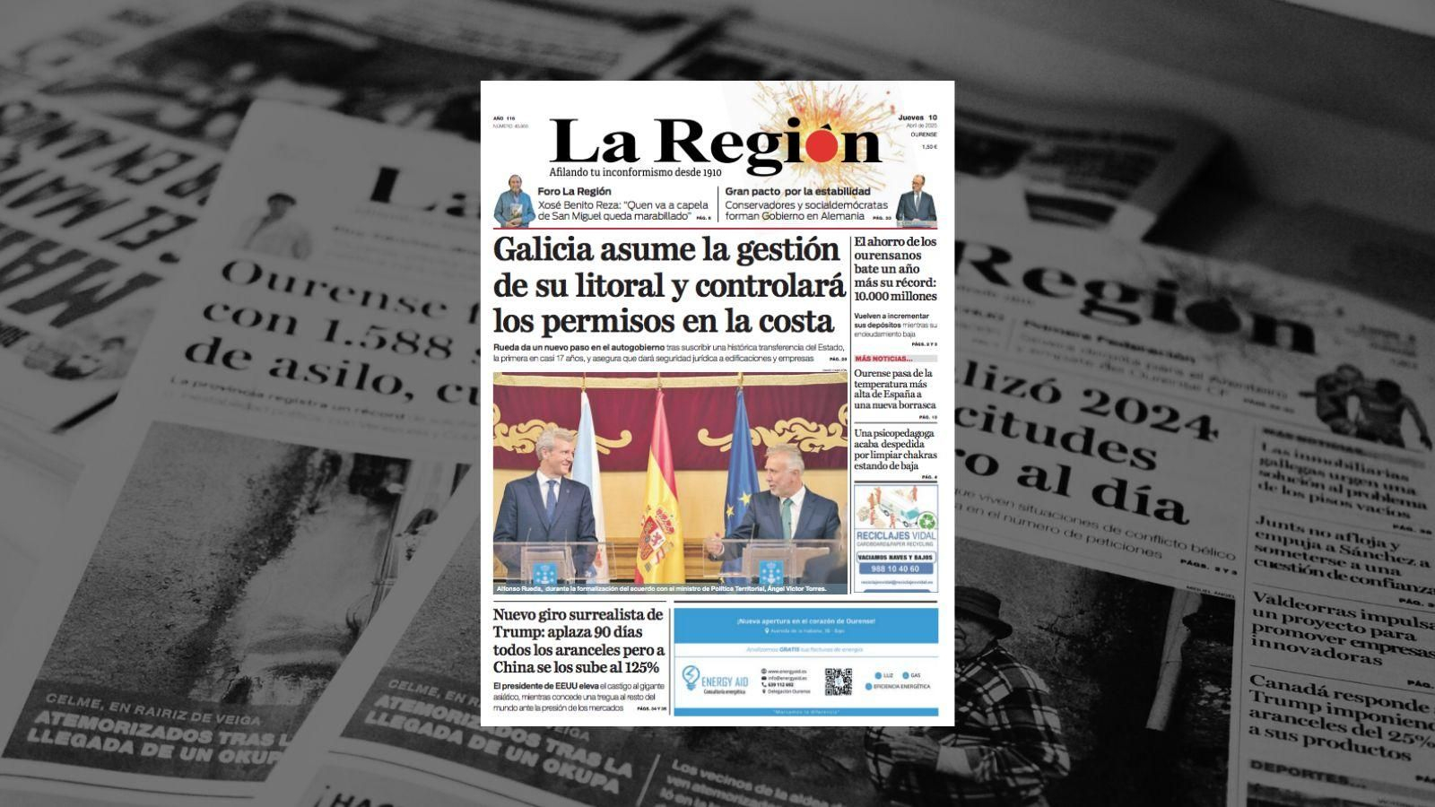 La portada de este 10 de abril.