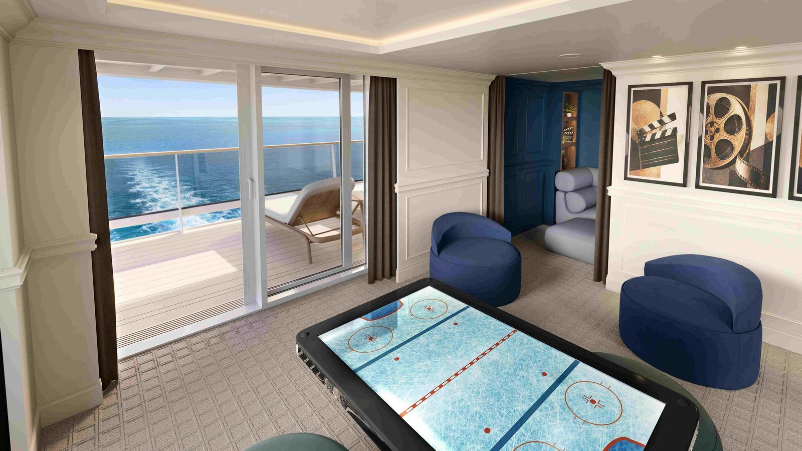 Interior de la nueva villa en un crucero de MSC