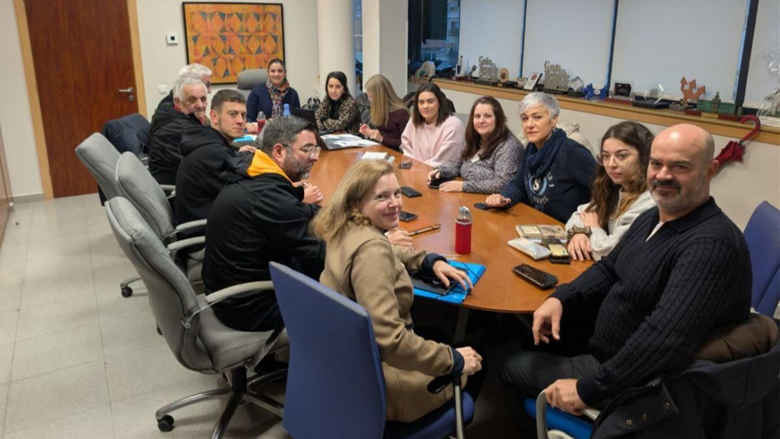 Reunión de los miembros de la Junta de Gobierno ayer en el Concello de Moaña.