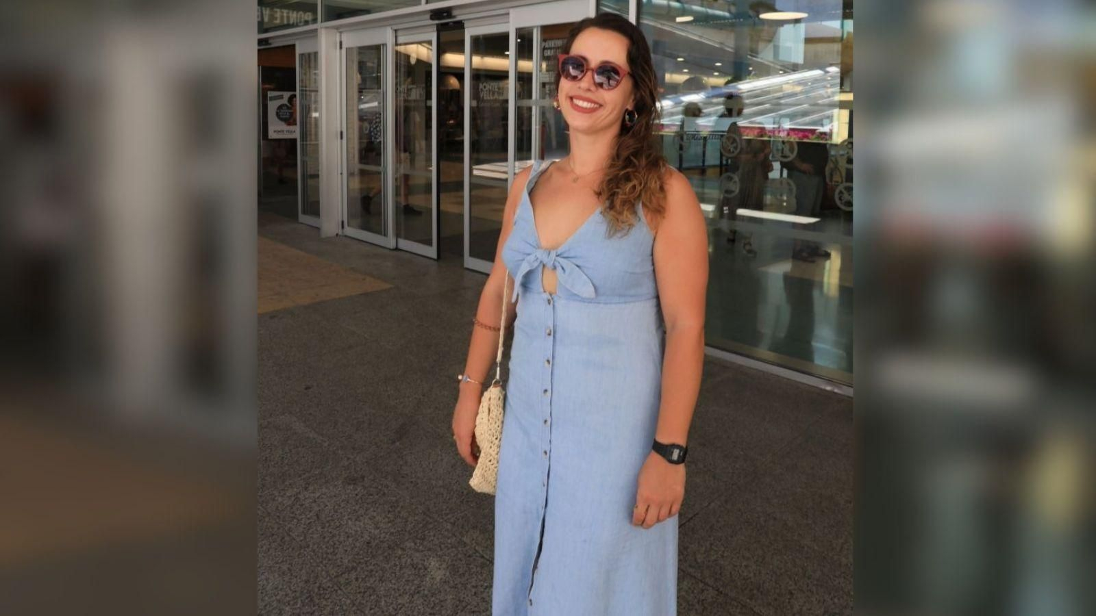 Uxía Bermúdez, en el centro comercial.