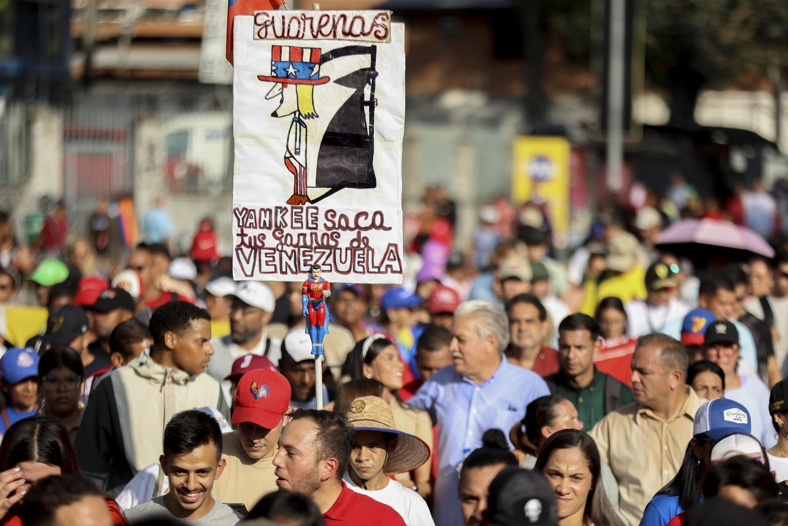 Protesta en Caracas contra el imperialismo de Estados Unidos