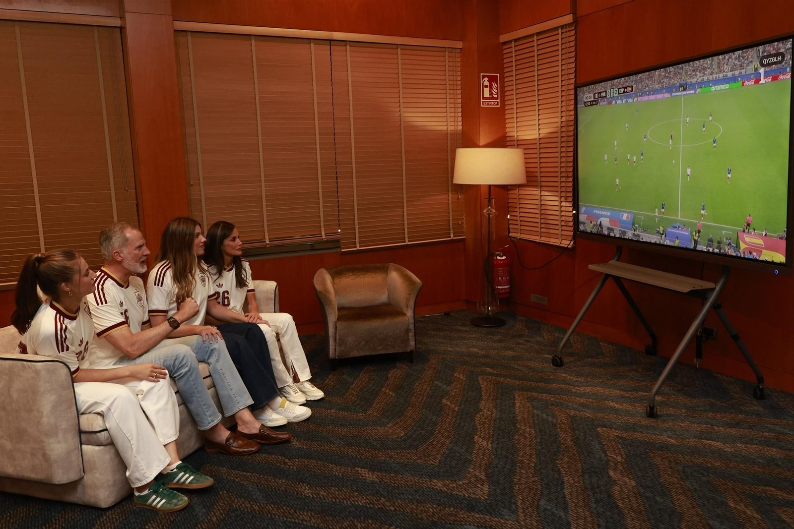 La Familia Real durante el partido