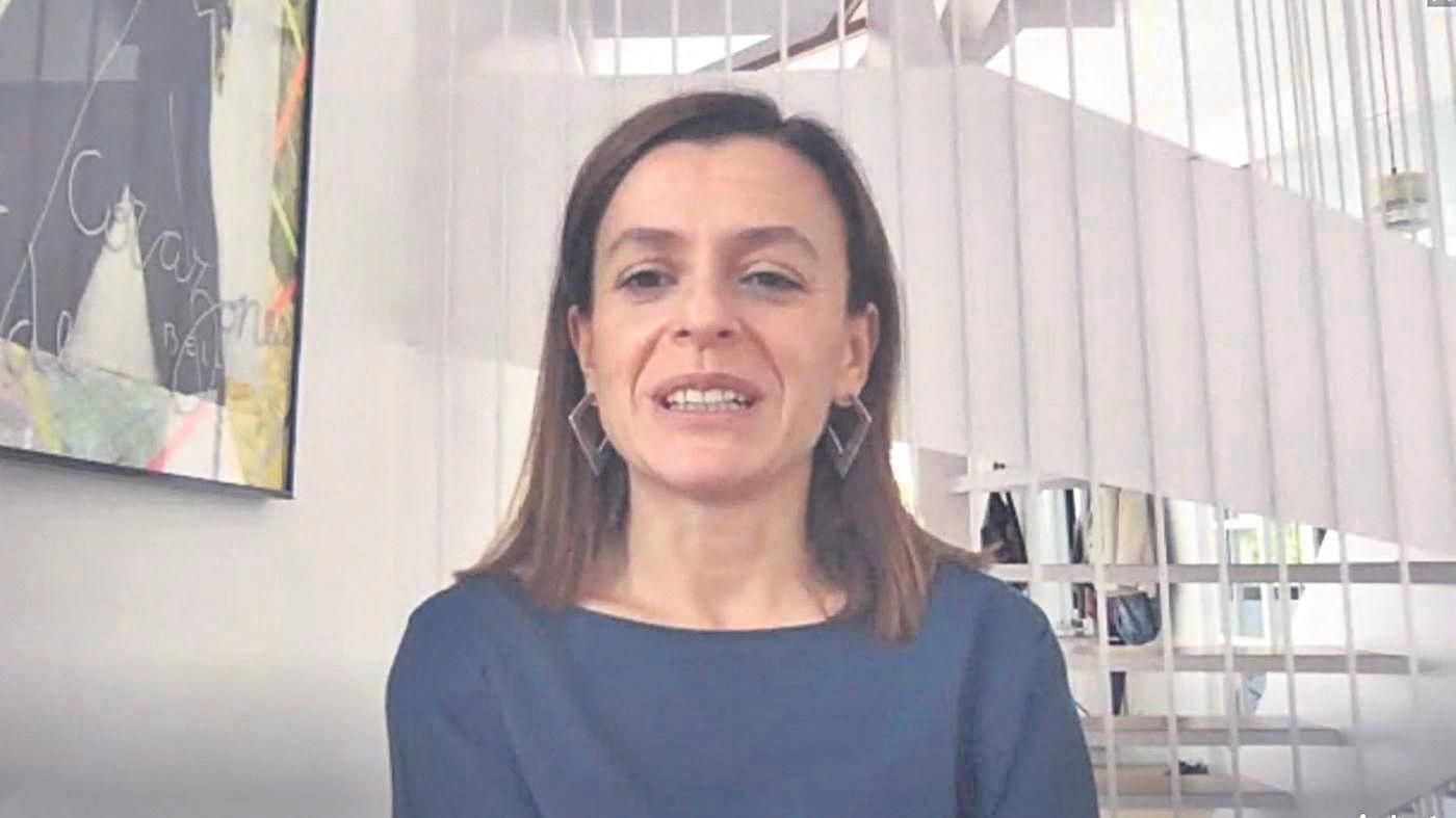 Natalia Fabra, durante la conferencia.