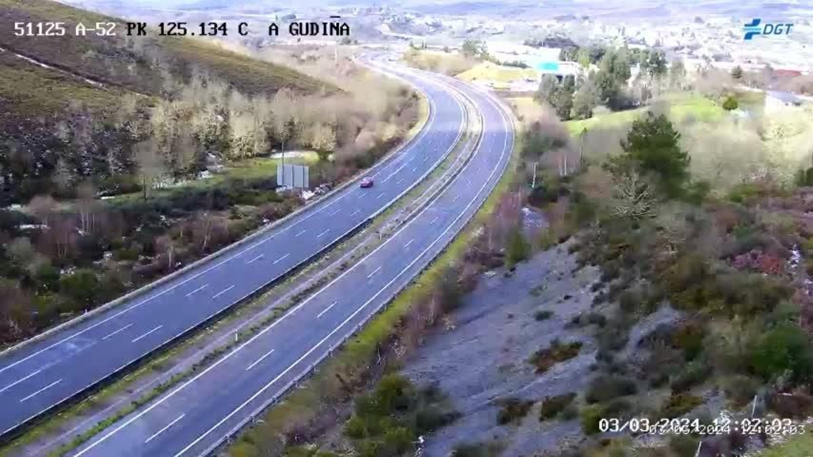 Estado de la A-52 a su paso por A Gudiña (foto: DGT)
