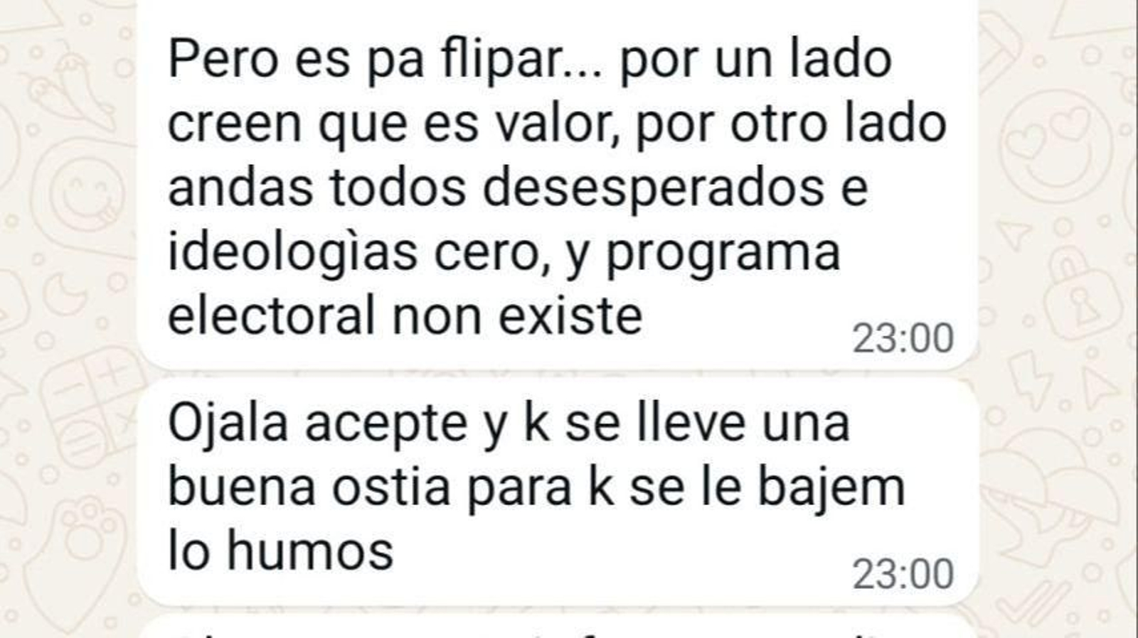 Whatsapp de Pérez Jacome