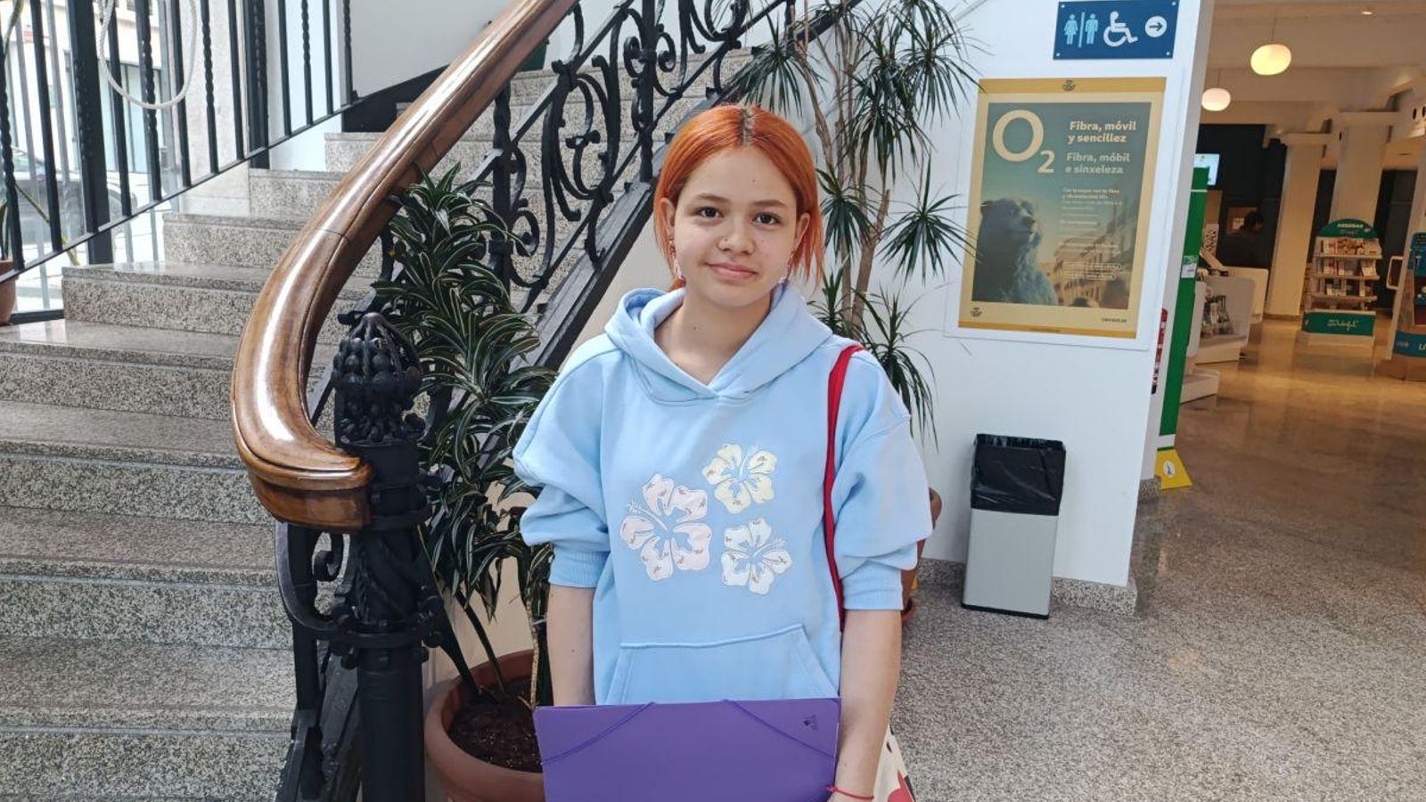 Laura, ayer tras presentar su documentación para la regularización