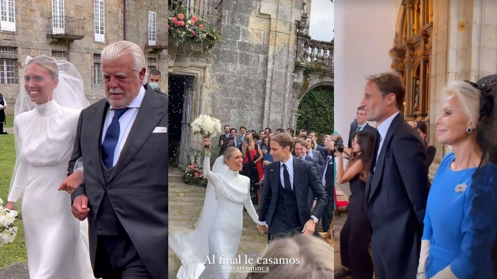 Imágenes del enlace entre Lucía Bárcena y Marco Juncadella, producido la tarde de este sábado.