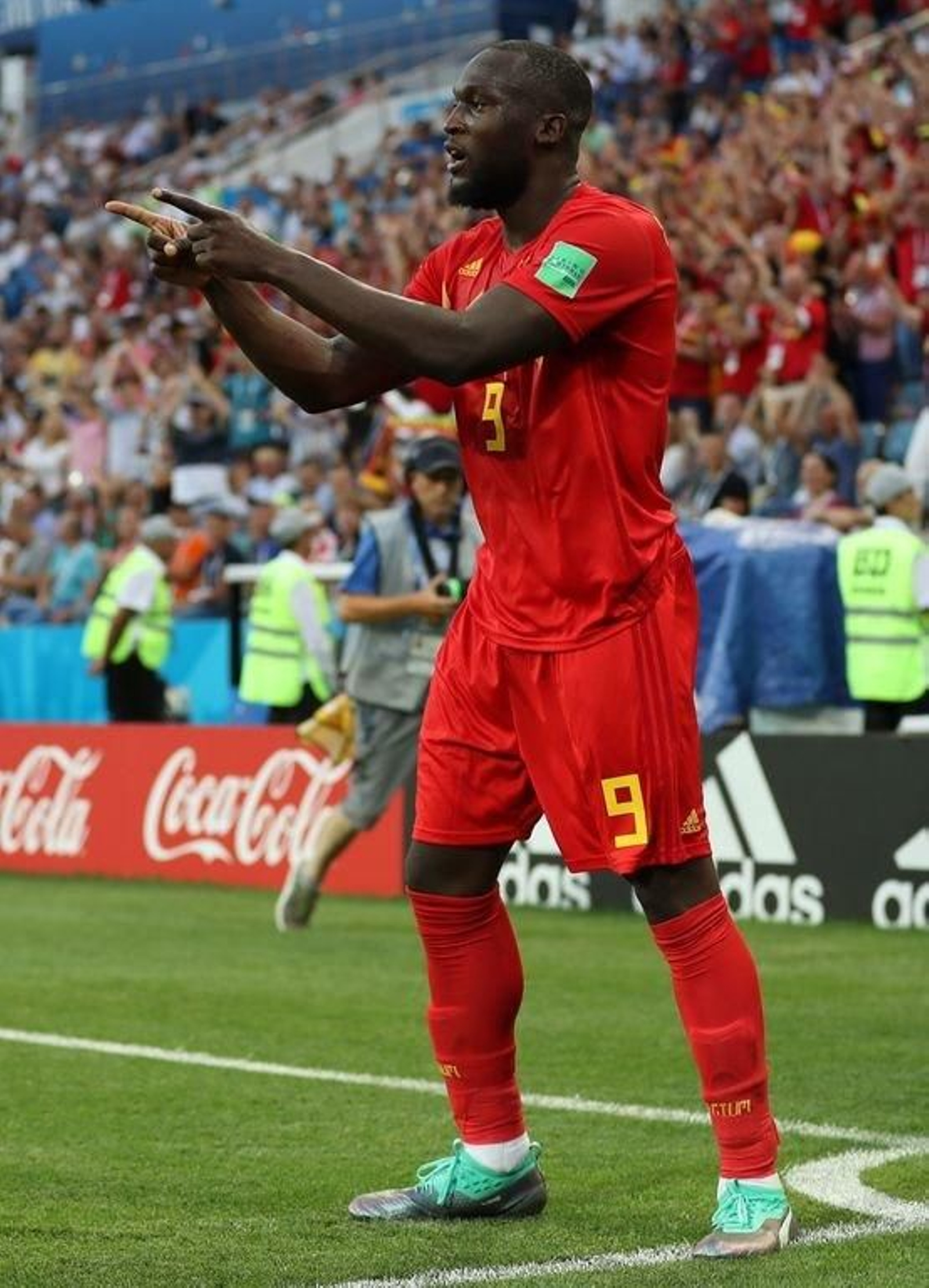 Lukaku celebra uno de los dos goles que endosó a Panamá.