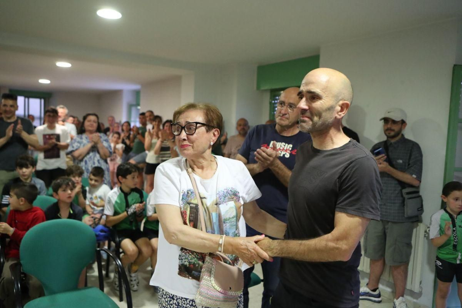 Xulio Conde con su madre.