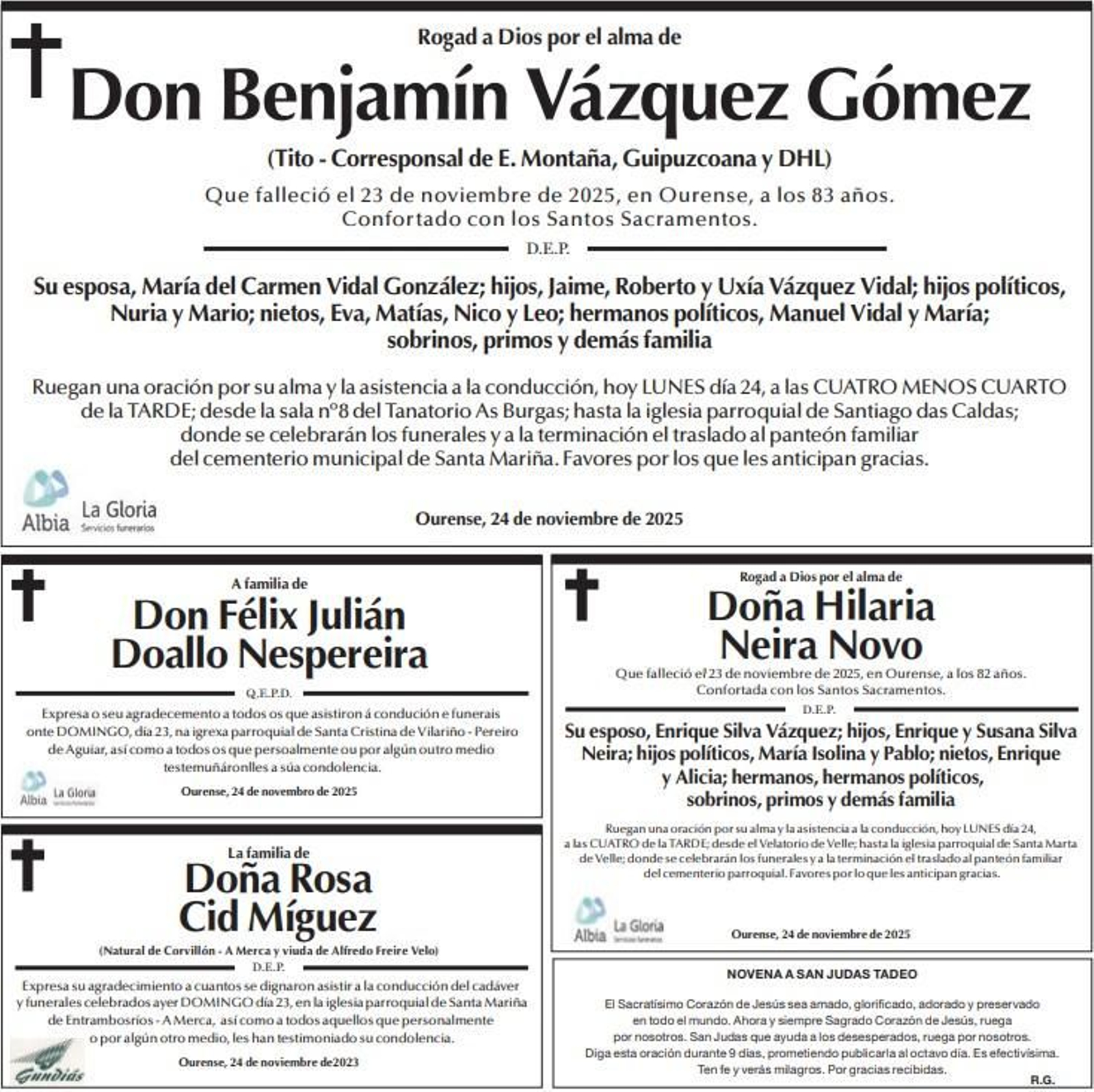 Las despedidas de este lunes