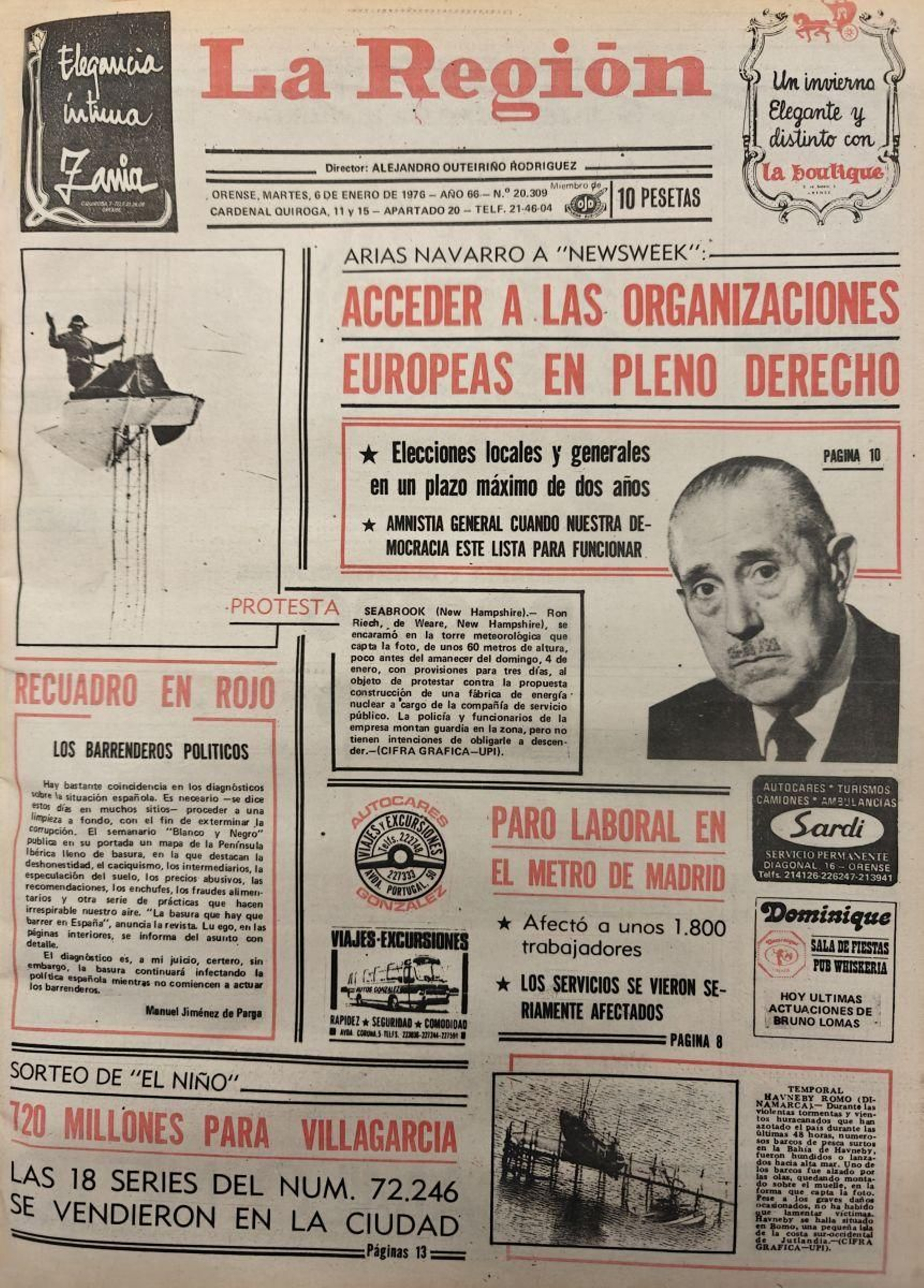 Primera página de 1976.