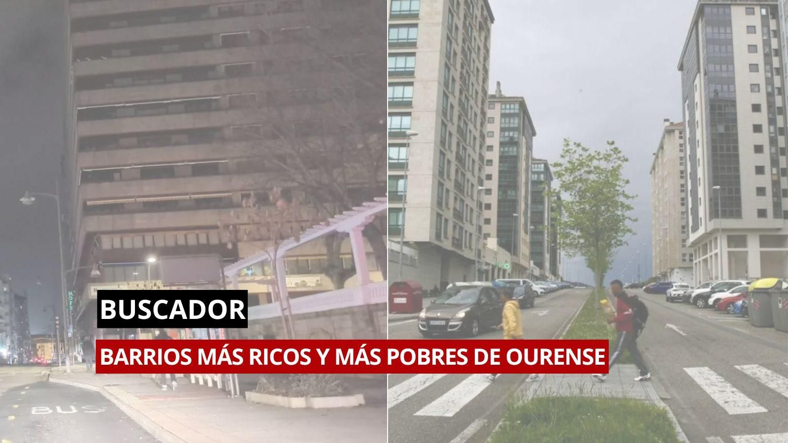 Barrios ricos y barrios pobres en Ourense según la renta.