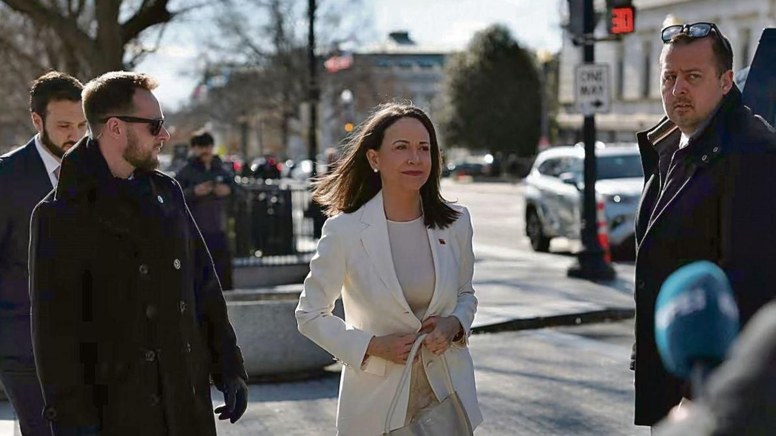 María Corina Machado, tras su encuentro con el presidente Trump.