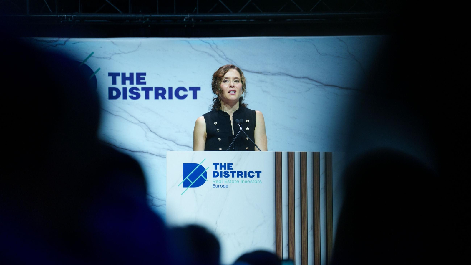 La presidenta de la Comunidad de Madrid, Isabel Díaz Ayuso, durante la inauguración de The District en Madrid.