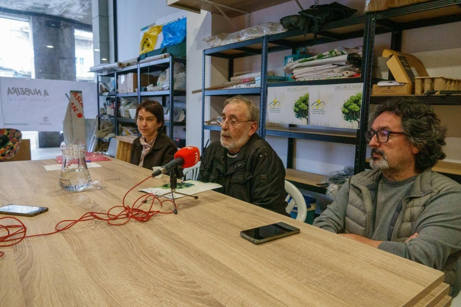 Eva Pereira, Xosé Alfredo Pereira y Antonio Cajilde, ayer en Vigo