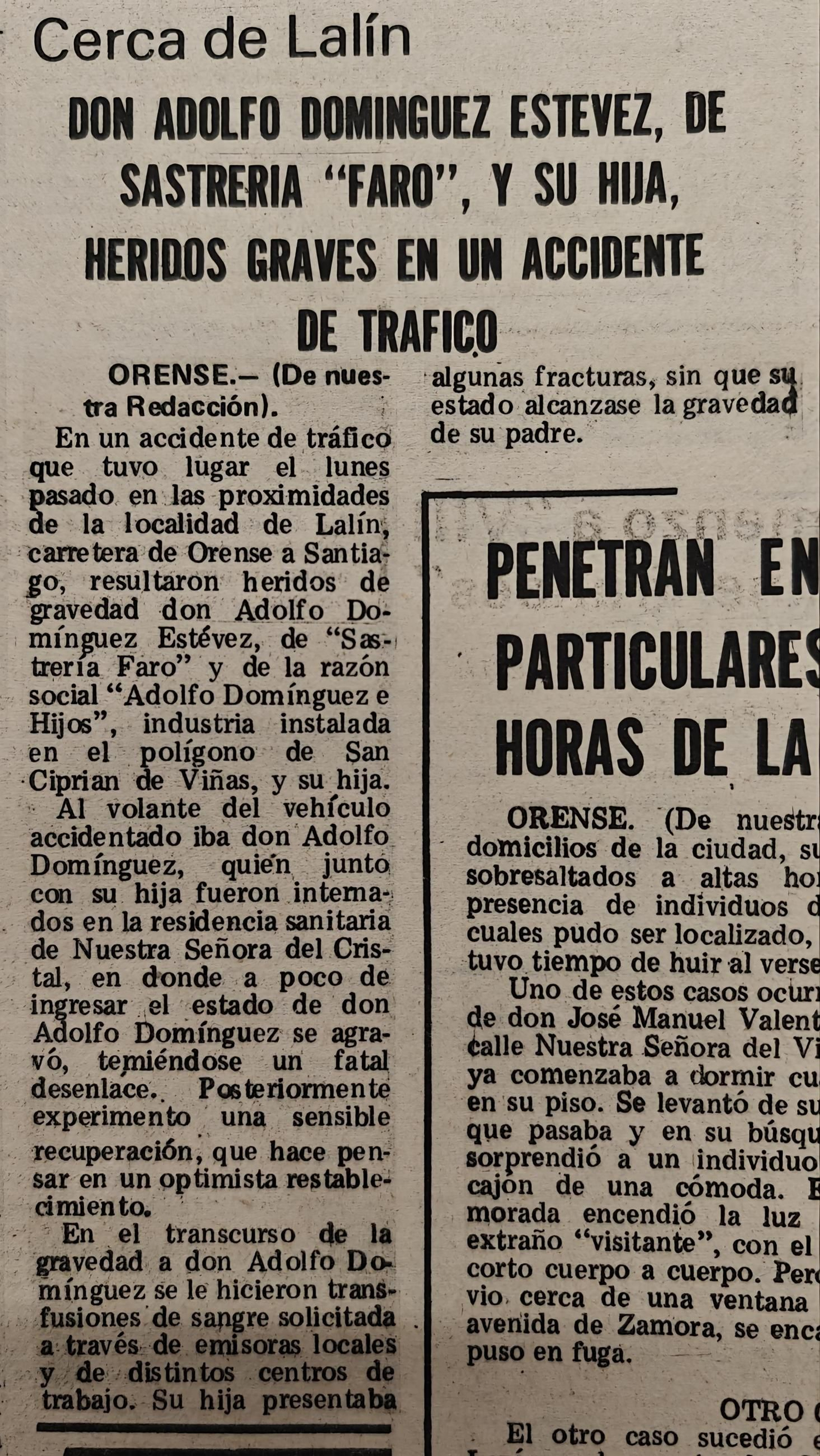 Noticias escaneadas del periódico La Región de 1976.