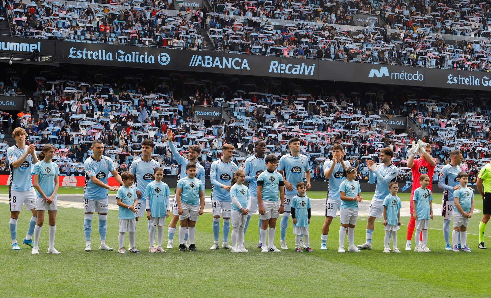 El Celta antes de empezar el partido.